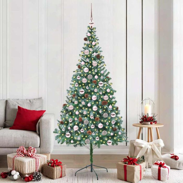 CHERLI Artificial Christmas Tree with Stand Green 210 cm PVC and Steel
