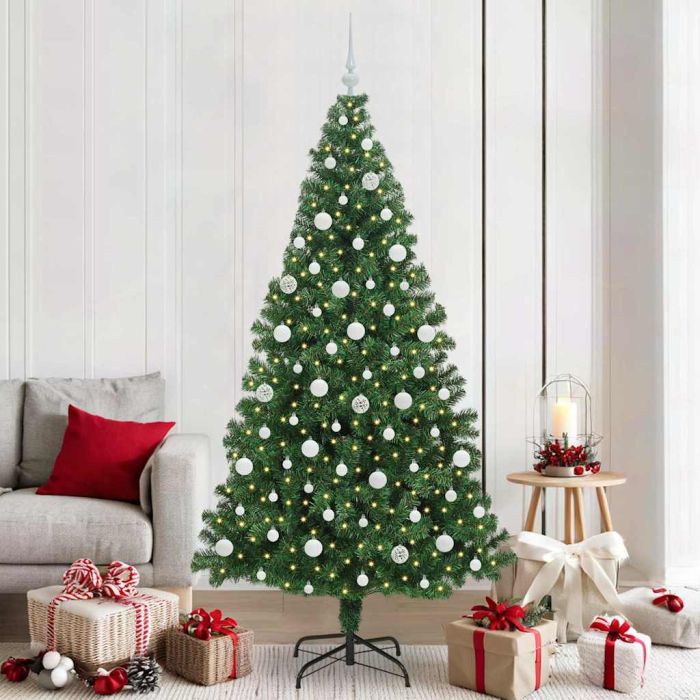 COSDEN Artificial Christmas Tree with 300 LEDs with Stand Green 210 cm