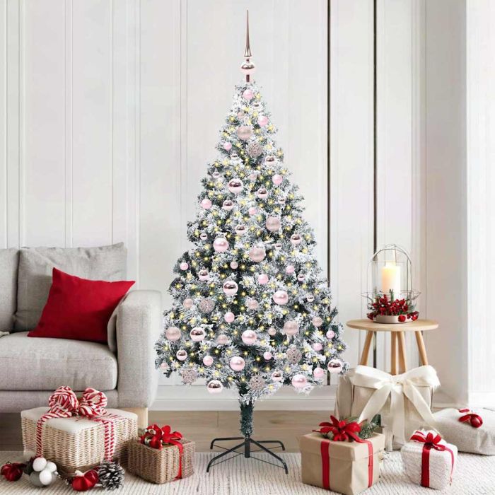 COSDEN Artificial Christmas Tree with 300 LEDs with Stand Green 180 cm