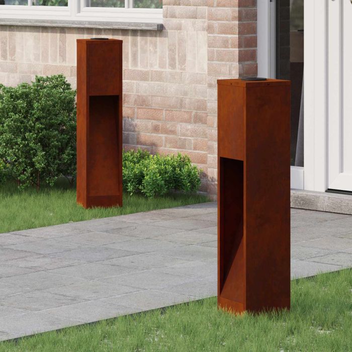 NIEBRO Solar Led Pathway Light 2 pcs Corten Corten Steel