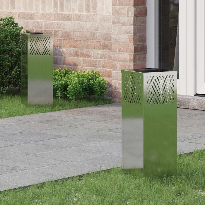NIEBRO Solar LED Pathway Light Herringbone 2 pcs Galvanized Galvanized