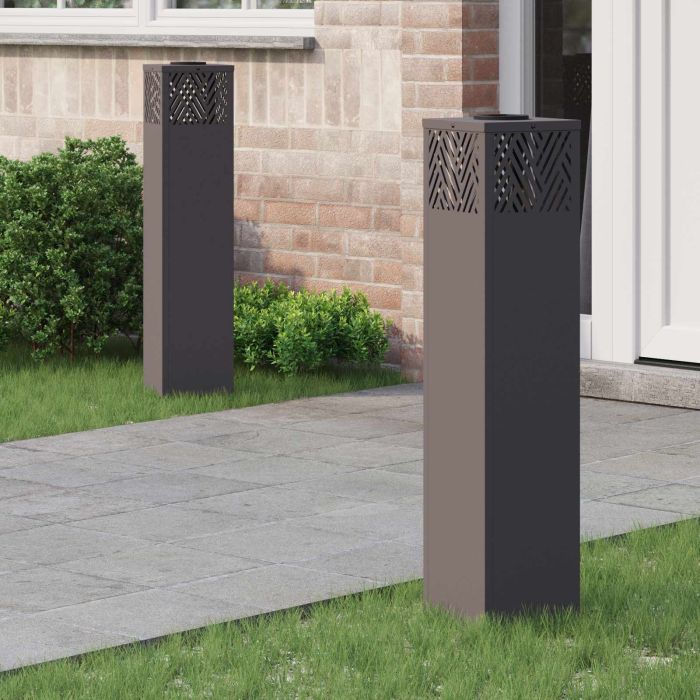 NIEBRO Solar LED Pathway Light 2 pcs Cold Rolled Steel - Black