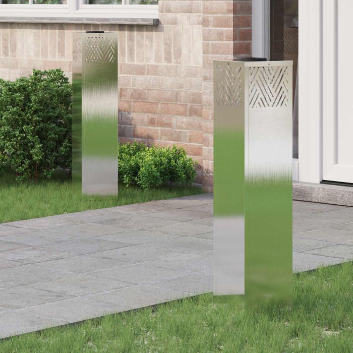 NIEBRO Solar LED Pathway Light 2 pcs Stainless Stainless Steel