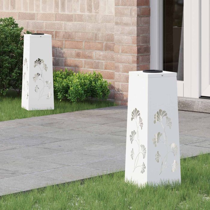 NIEBRO Solar LED Pathway Light 2 pcs Cold Rolled Steel - White