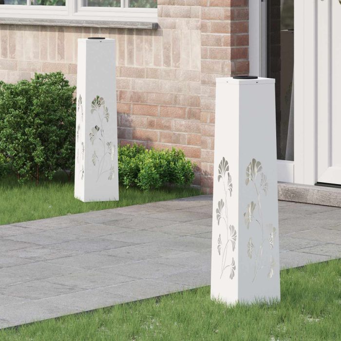 NIEBRO Solar LED Pathway Light 2 pcs Cold Rolled Steel - White