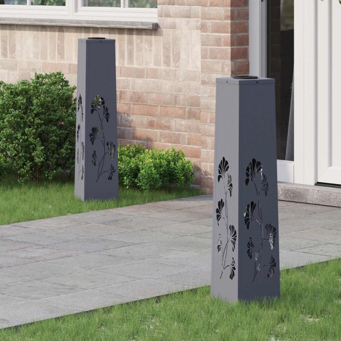 NIEBRO Solar LED Pathway Light 2 pcs Anthracite Cold Rolled Steel