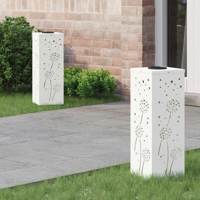 NIEBRO Solar LED Pathway Light 2 pcs Cold Rolled Steel - White