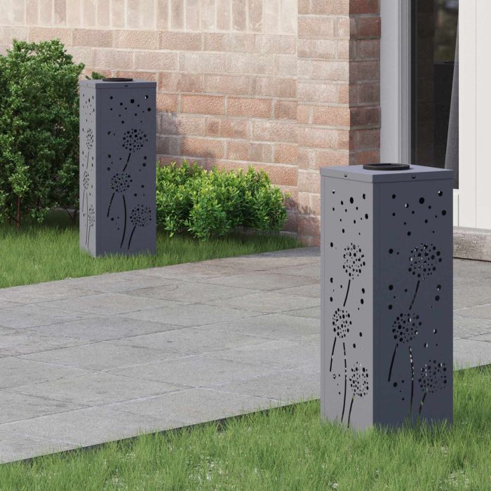 NIEBRO Solar LED Pathway Light 2 pcs Anthracite Cold Rolled Steel
