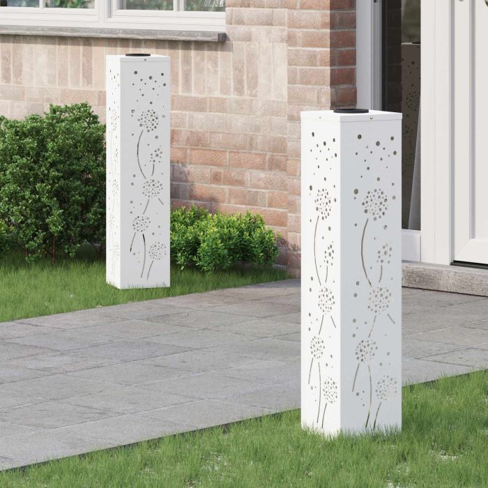 NIEBRO Solar LED Pathway Light 2 pcs Cold Rolled Steel - White