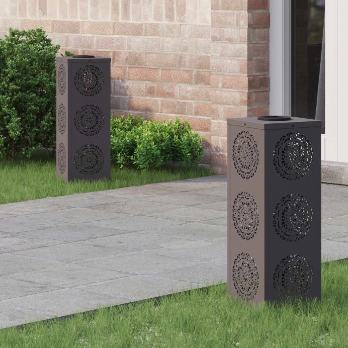 NIEBRO Solar LED Pathway Light 2 pcs Cold Rolled Steel - Black