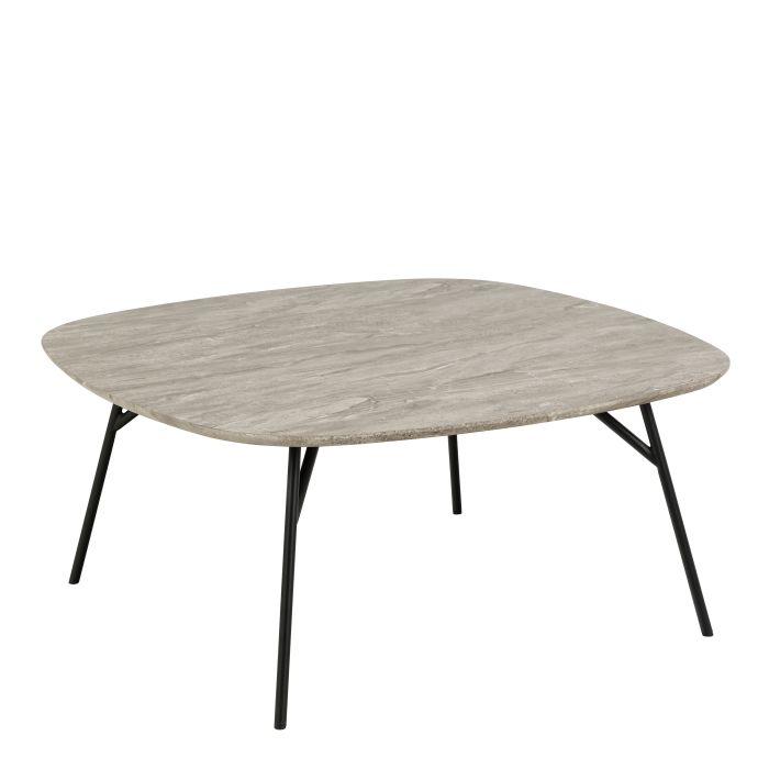Coffee Table - CARACAS Coffee Table Grey Marble Effect 90cm
