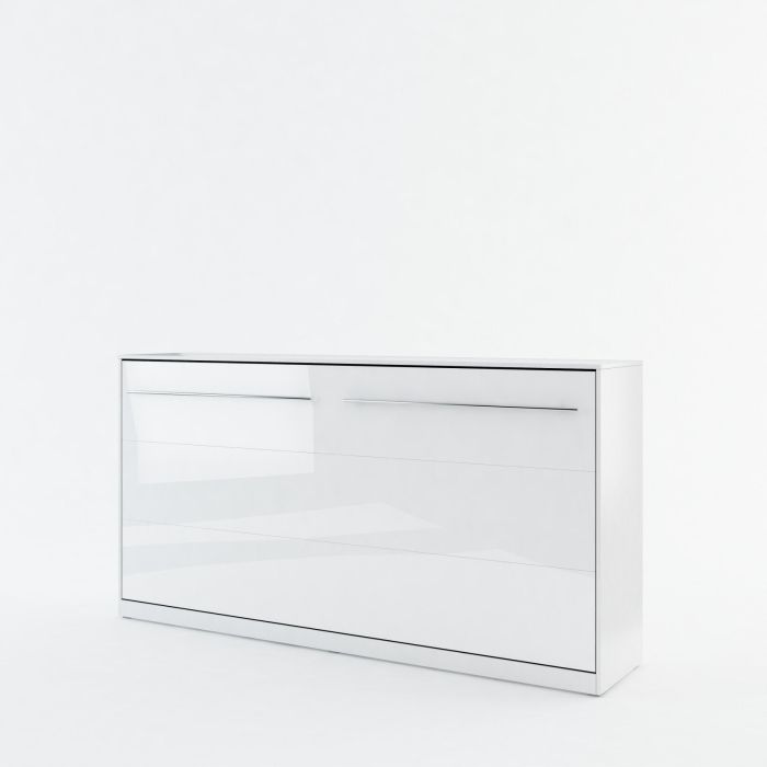 Classic Design Horizontal Wall Bed 90cm - White Gloss