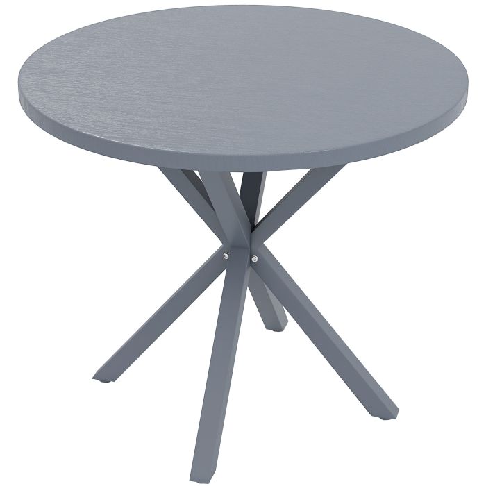 SUNVISTA Garden Table Round Outdoor Dining Table Dark Grey