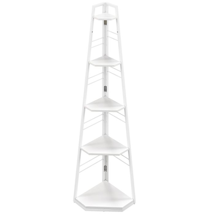HERON Five Tier Corner Shelf White