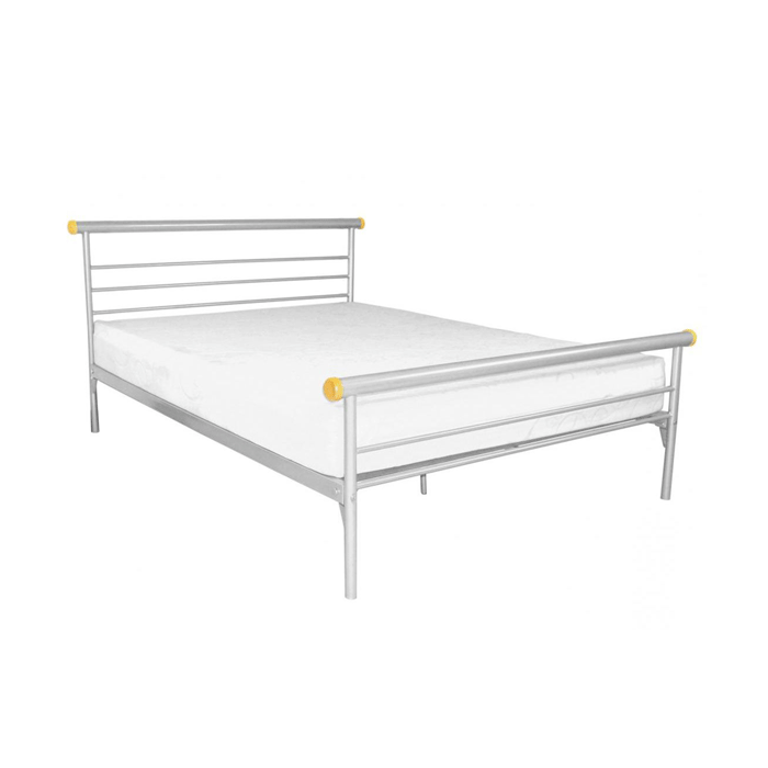 Royal Helston Double Size Metal Bed in Silver