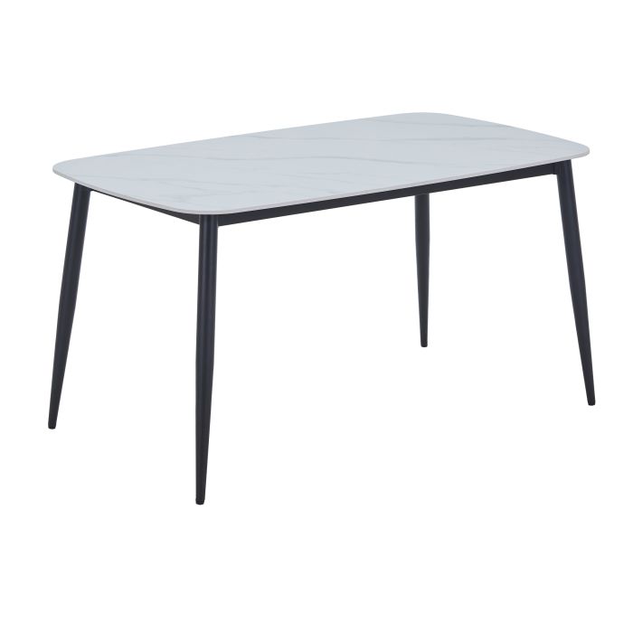 NEXO Rectangular Dining Table with Gloss White Stone Top