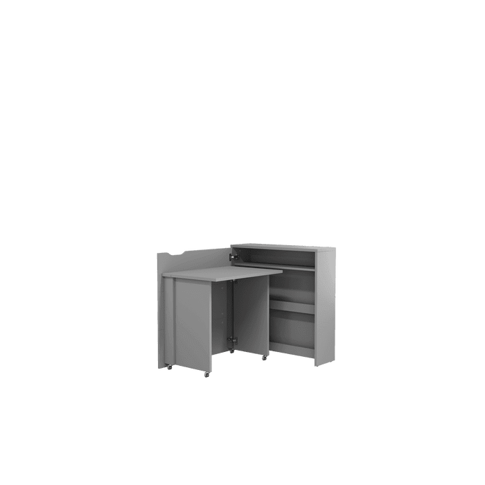 Office Desk - WILLA Convertible Hidden Desk Left Side Grey 90cm