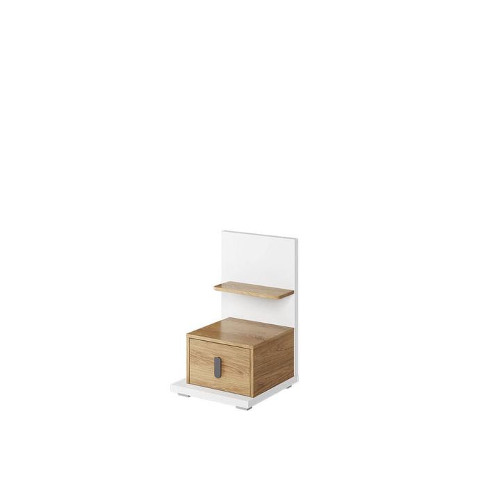 Bedside Table - DENISE Left Side Nightstand Natural Hickory 43cm