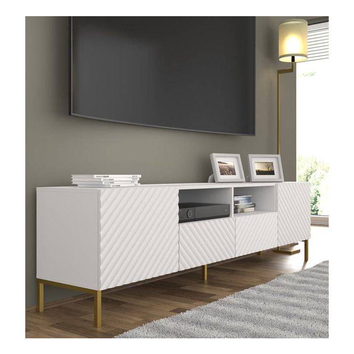 TV Cabinet - CLAIRE TV Unit White 200cm