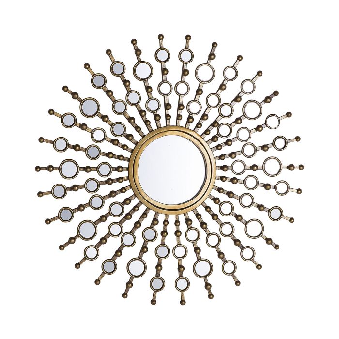 Metal Sunburst Wall Mirror 70cm Gold