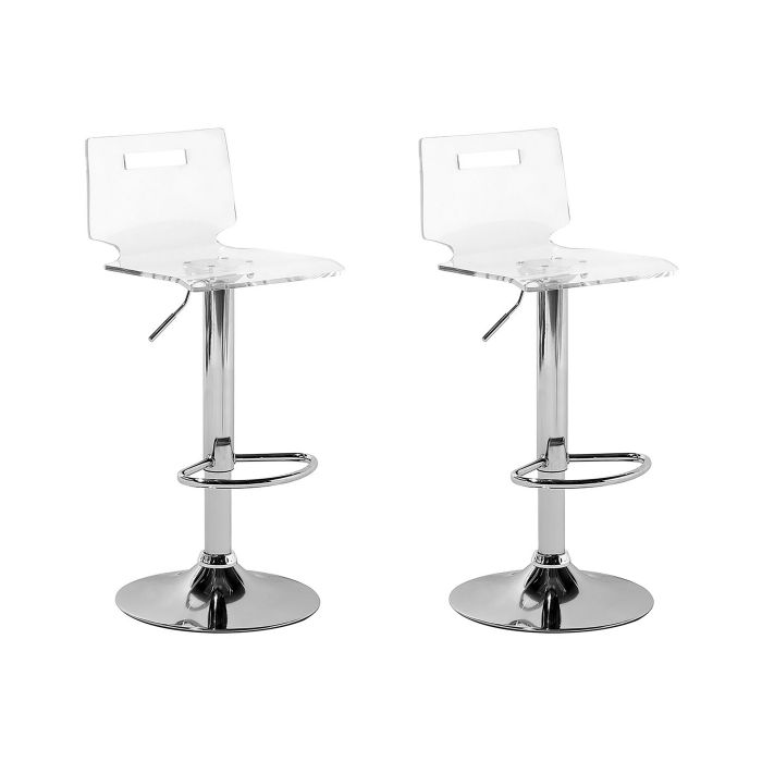 Set of 2 Swivel Bar Stools Transparent MALTA
