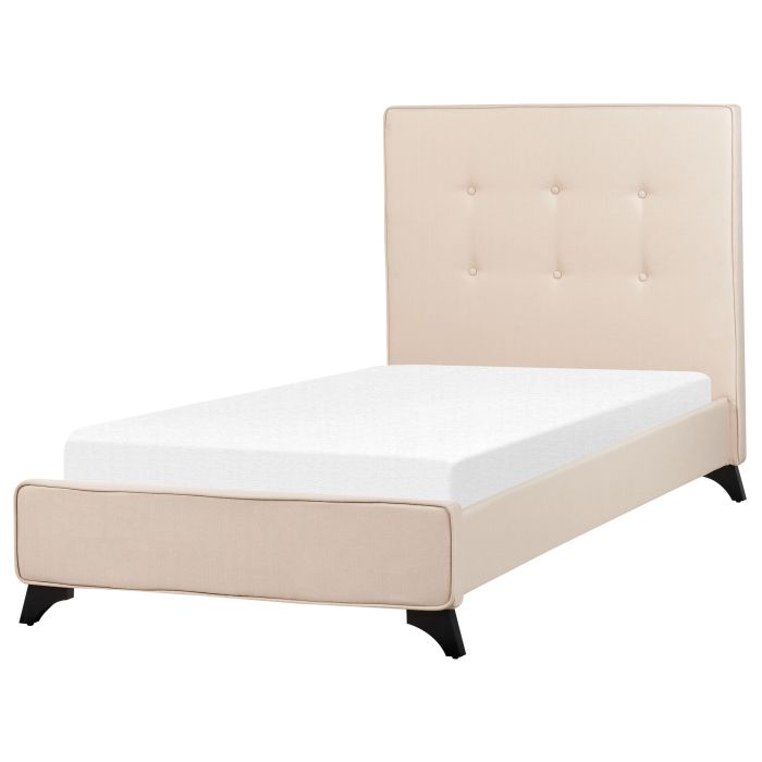 Fabric EU Single Size Bed Beige AMBASSADOR