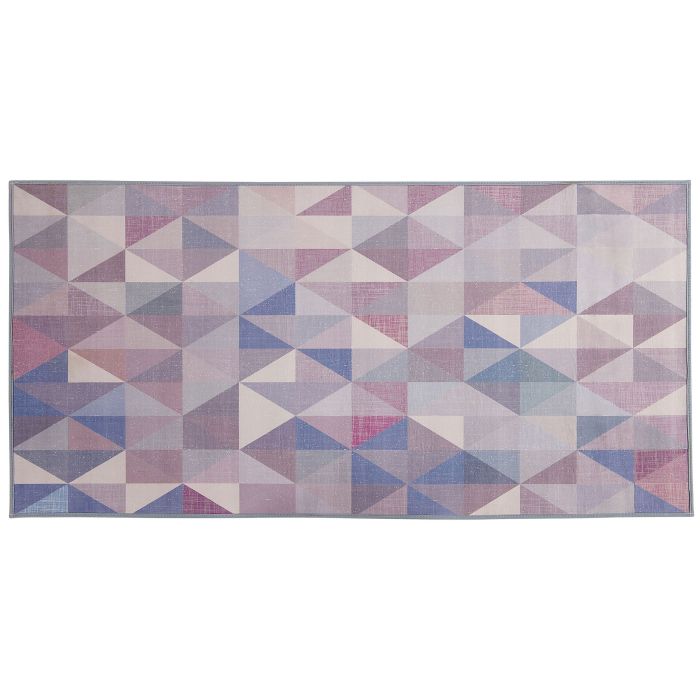 Area Rug 80x150cm Grey with Blue