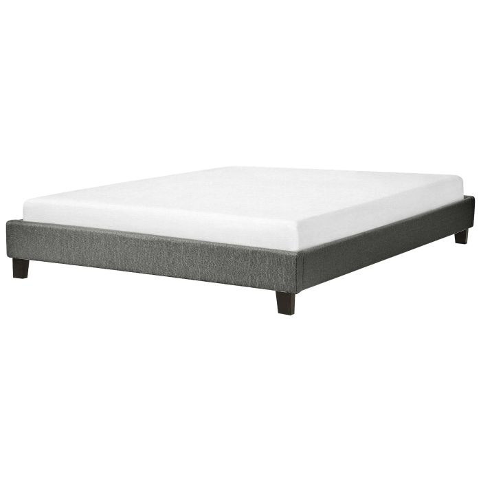 Fabric EU King Size Bed Grey ROANNE
