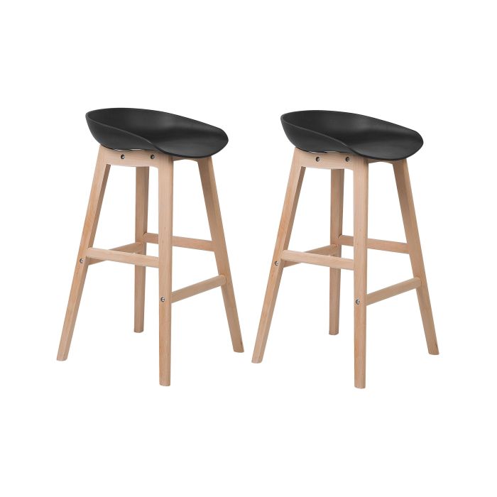 Set of 2 Bar Chairs Black MICCO