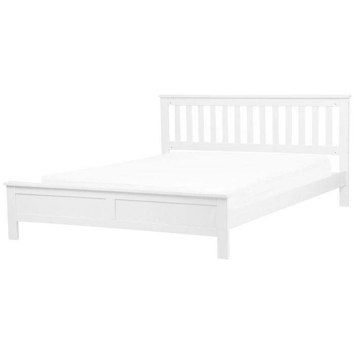 Wooden EU Super King Size Bed White MAYENNE