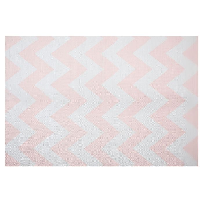 Area Rug 140x200cm Pink and White
