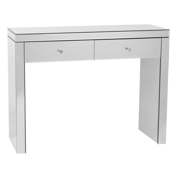 2 Drawer Mirrored Console Table Silver MARLE