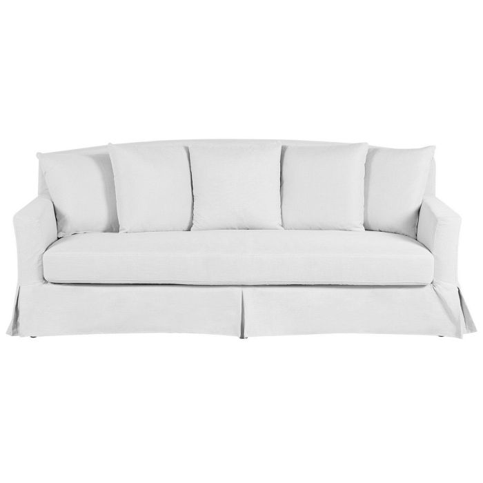 3 Seater Fabric Sofa White GILJA