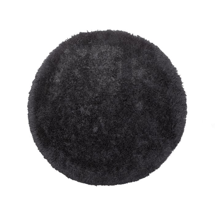 Shaggy Round Area Rug 140cm Black