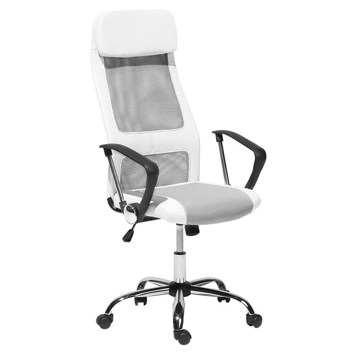 Faux Leather Office Chair White with Grey PIONEER