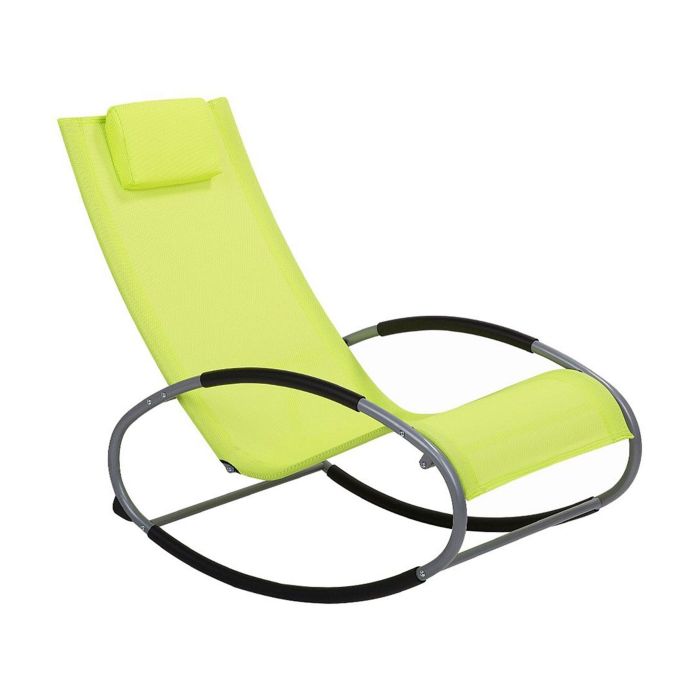 Rocking Sun Lounger Lime Green CAMPO