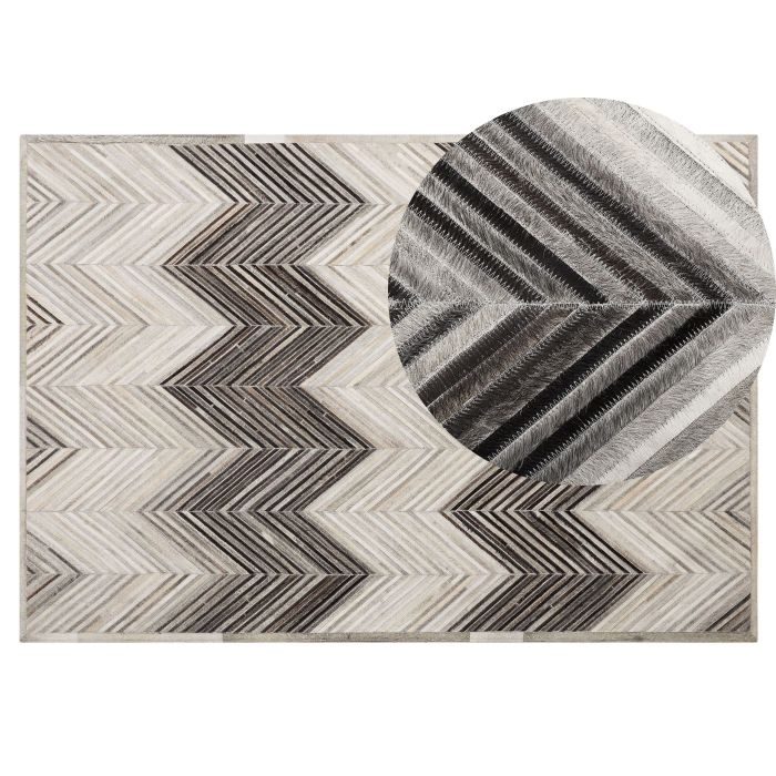 Cowhide Area Rug 140x200cm Grey