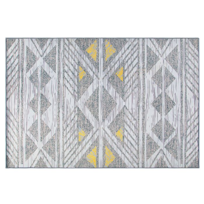 Area Rug 160x230cm Grey with Yellow