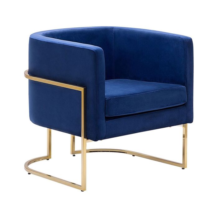 Velvet Armchair Dark Blue SIRKKA