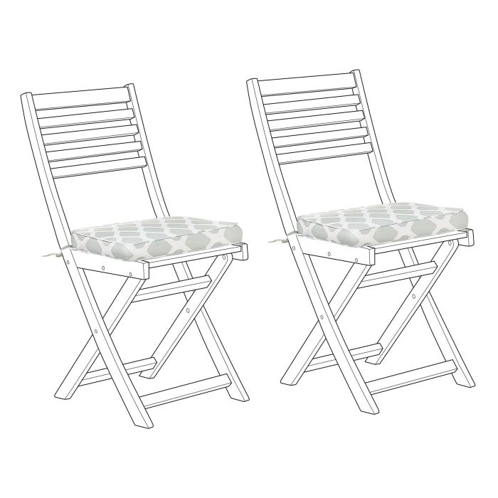 Set of 2 Seat Cushions Mint Green FIJI