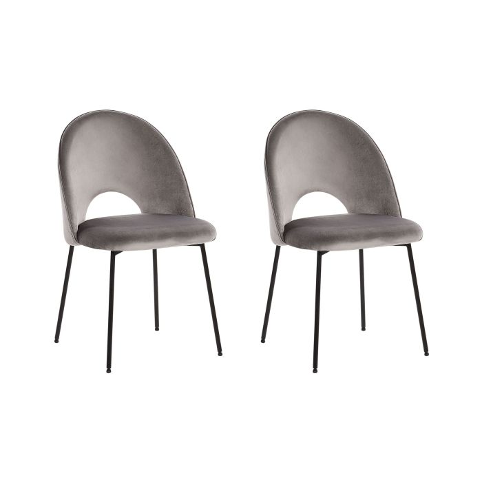 Set of 2 Velvet Dining Chairs Grey COVELO