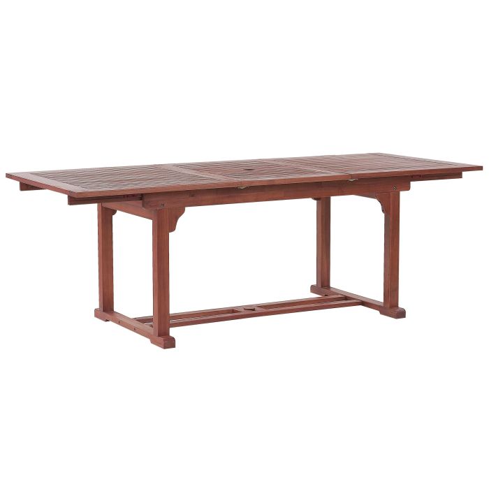 Extending Acacia Garden Dining Table 160/220 x 90 cm Dark Wood TOSCANA