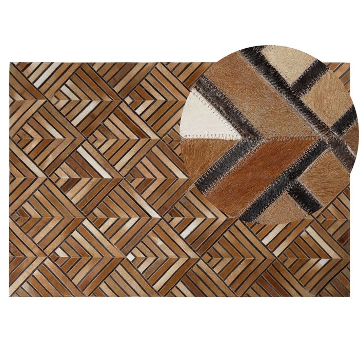Cowhide Area Rug 140x200cm Brown