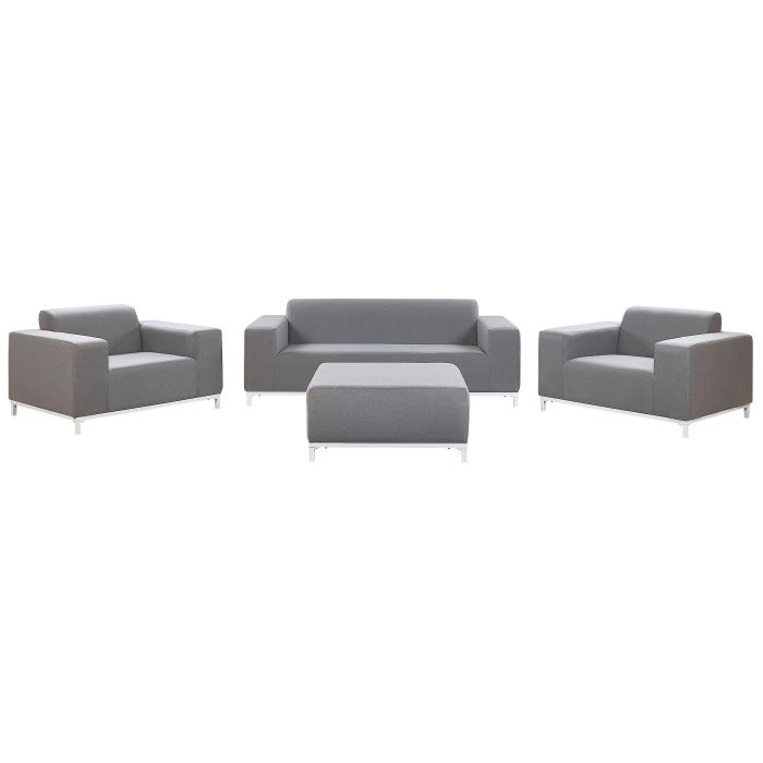 5 Seater Garden Sofa Set Grey with White ROVIGO