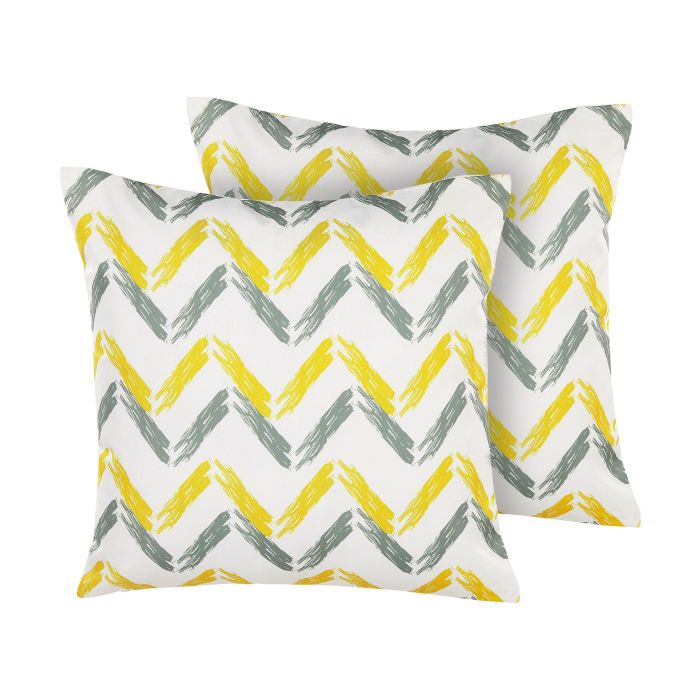 Set of 2 Outdoor Cushions Chevron Pattern 45 x 45 cm Multicolour AFFILE