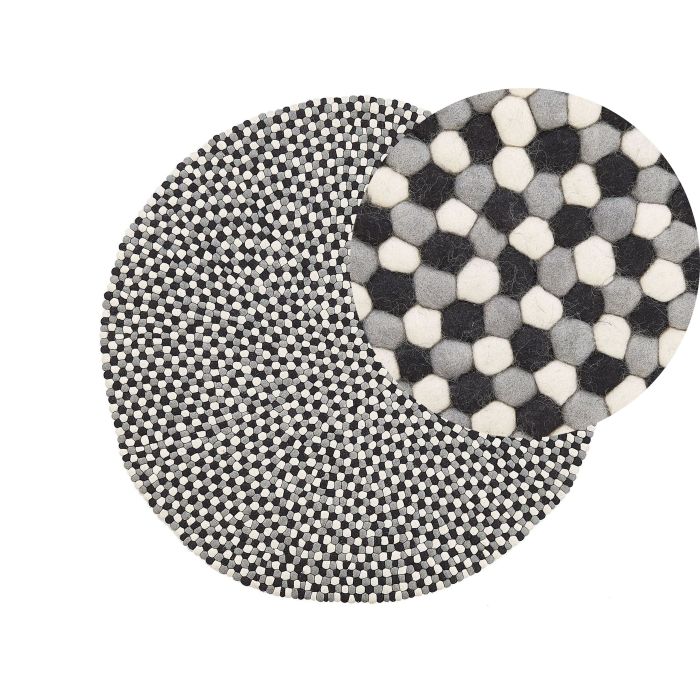 Round Felt Ball Area Rug 140cm Multicolour