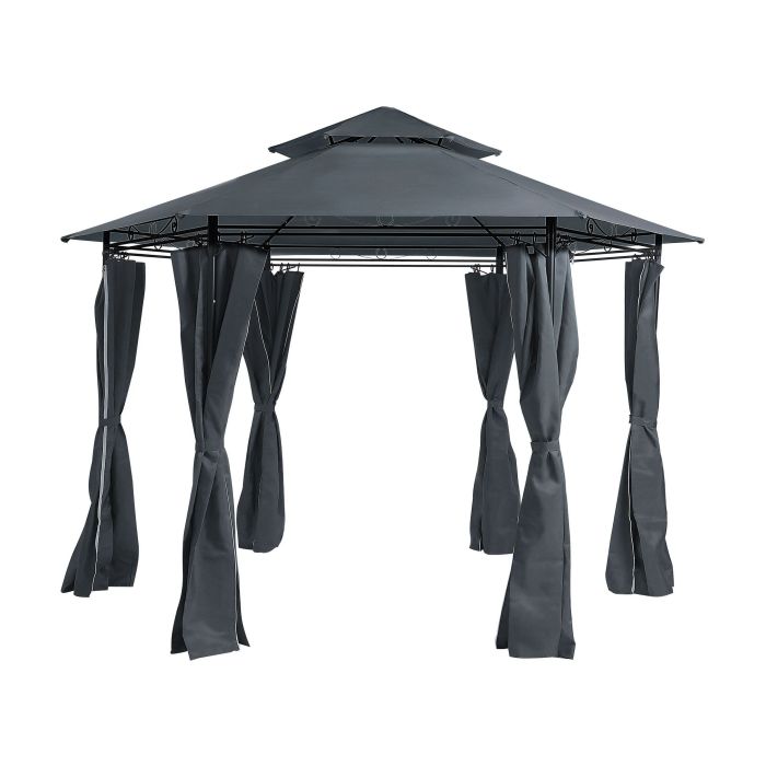 Gazebo ⌀ 350 cm Dark Grey PORTEL
