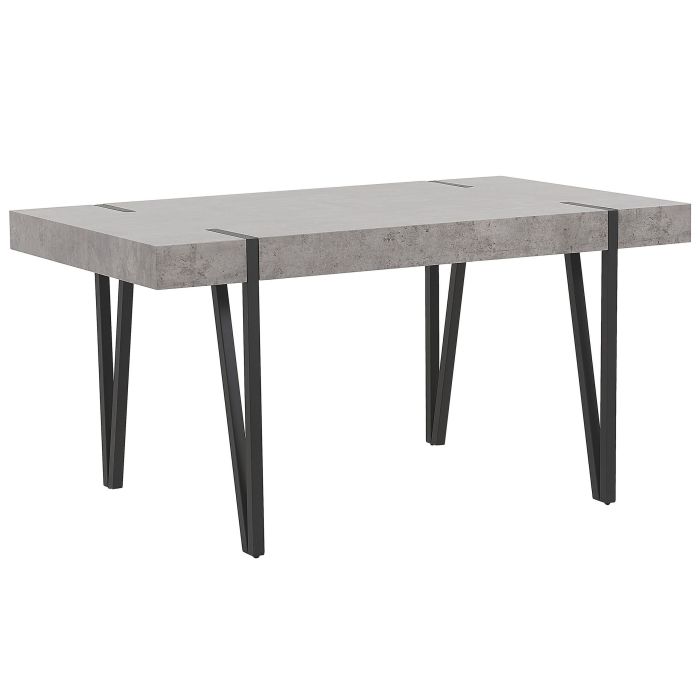 Dining Table 150 x 90 cm Concrete Effect with Black ADENA