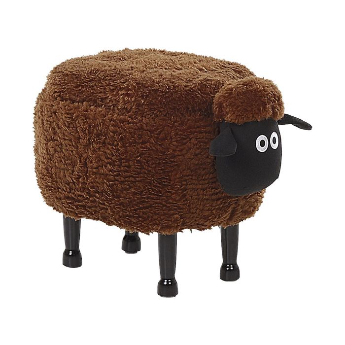 Fabric Storage Animal Stool Brown SHEEP