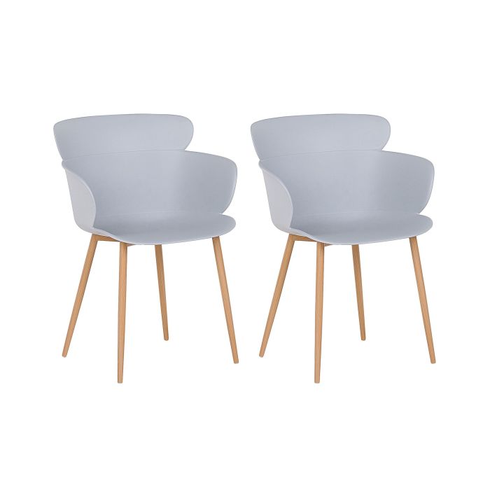 Set of 2 Dining Chairs Grey SUMKLEY